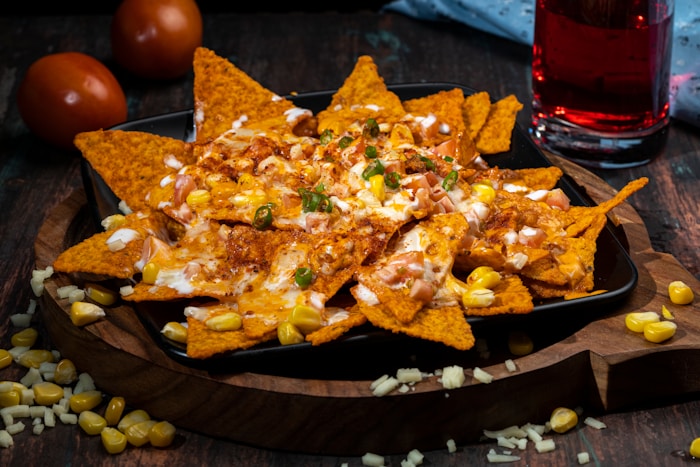 Veg loaded nachos